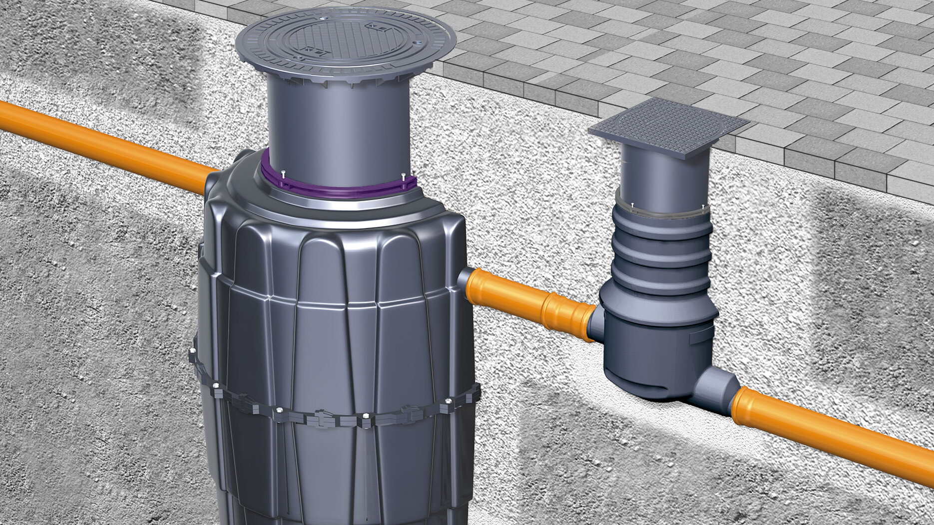 Separatorul de grăsime EasyClean ground Modular