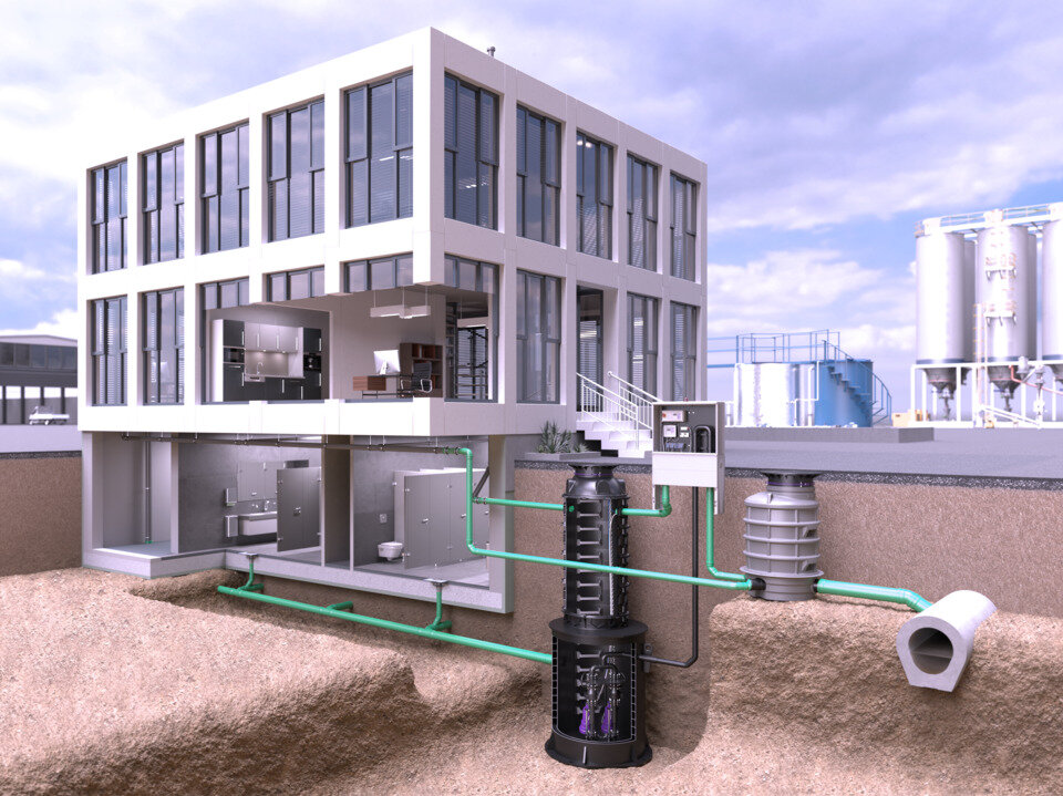 Einbaudarstellung Pumpstation Aquapump XXL